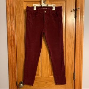 American Eagle Maroon Jeggings